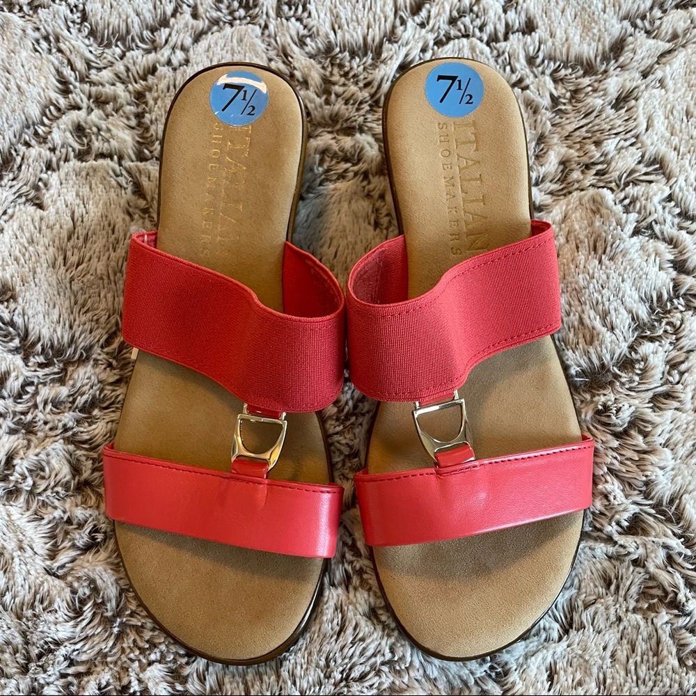 COPY - Coral Italian Shoemakers Made in Italy Strap Wedge Sandals - Picture 7 of 7